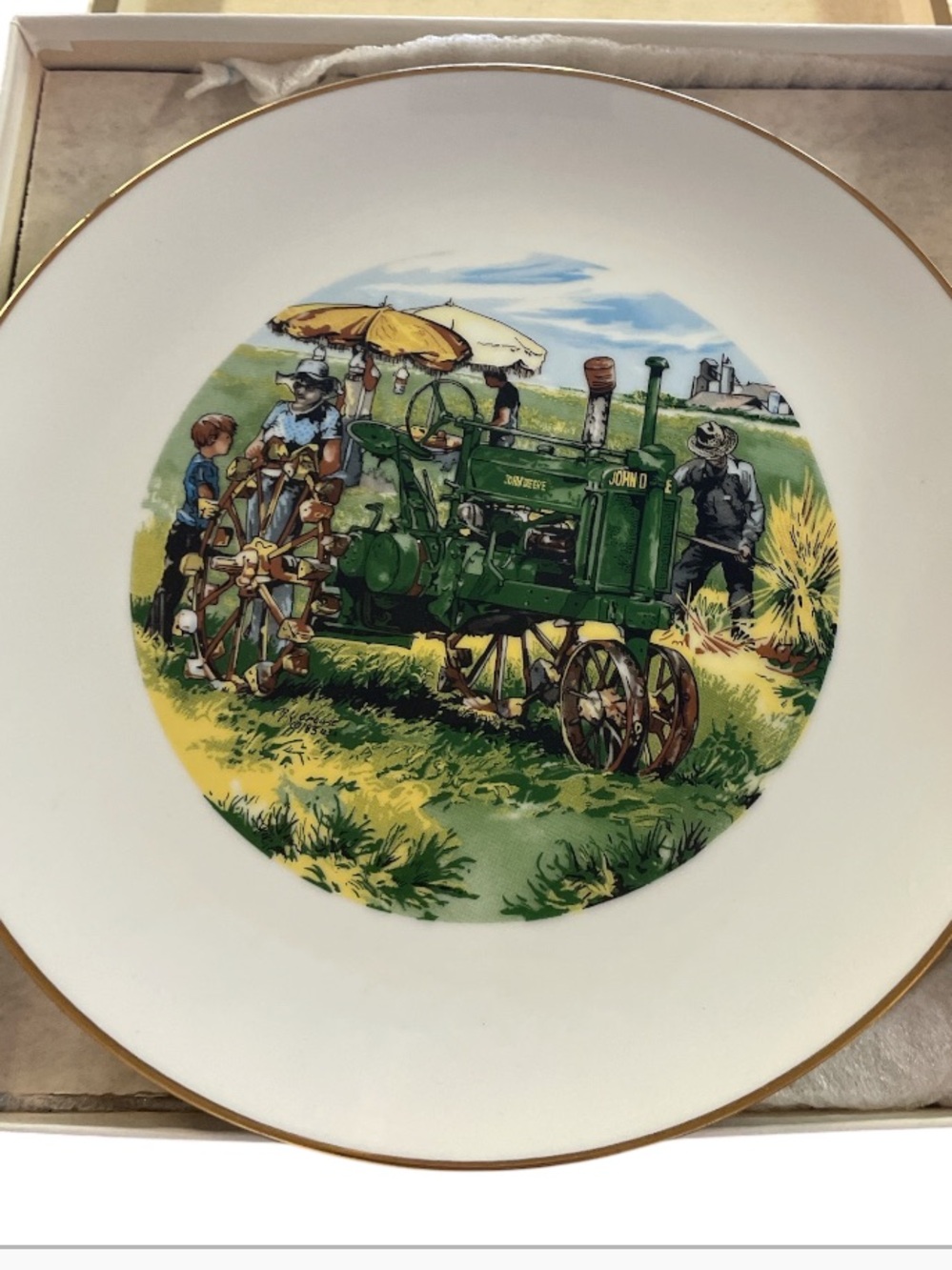 Set of 4 John Deere Employees Credit Union Collector Plates 1983-1985 with boxes